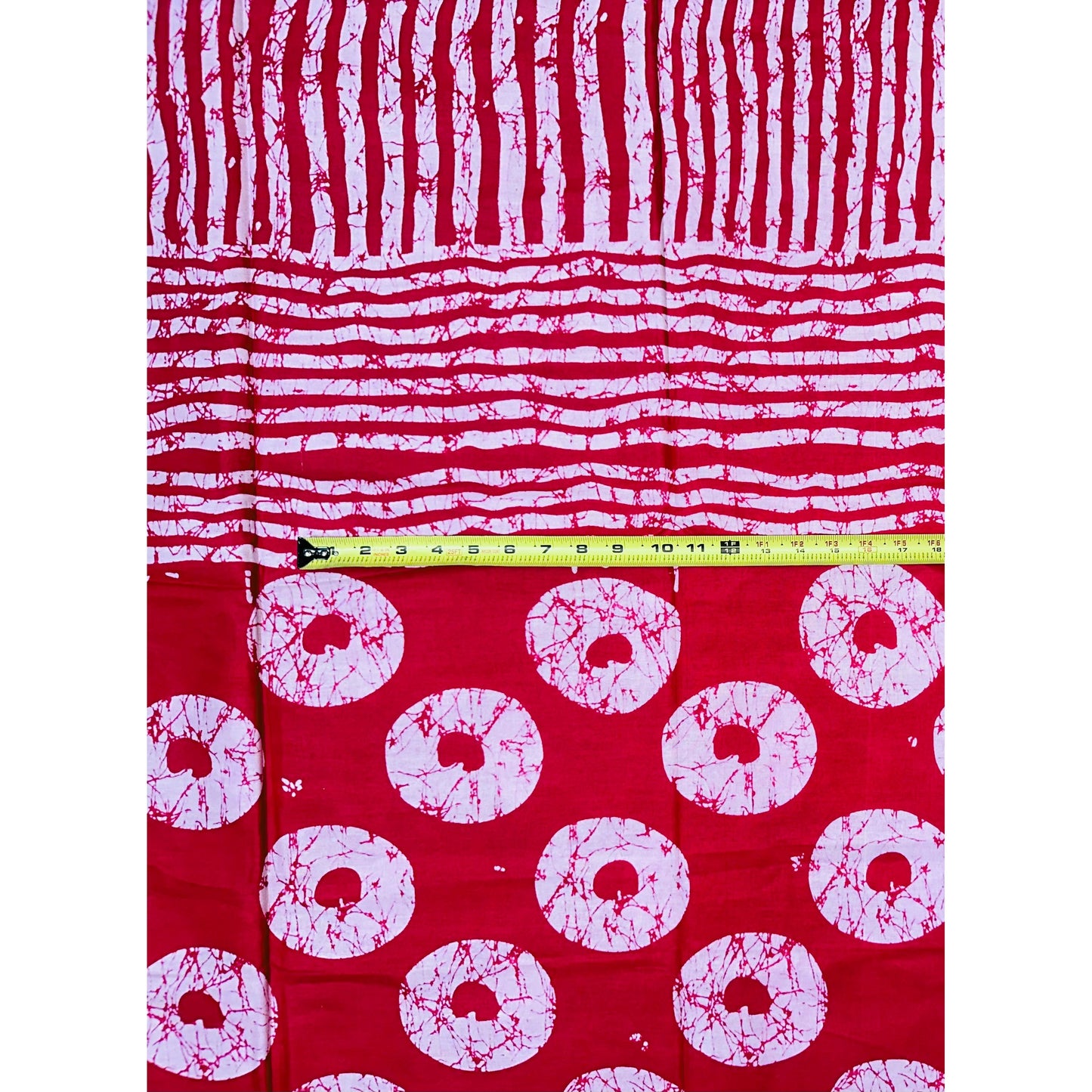 African Print Fabric/ Ankara - Red, White 'Omi Tuntun' Design, YARD or WHOLESALE