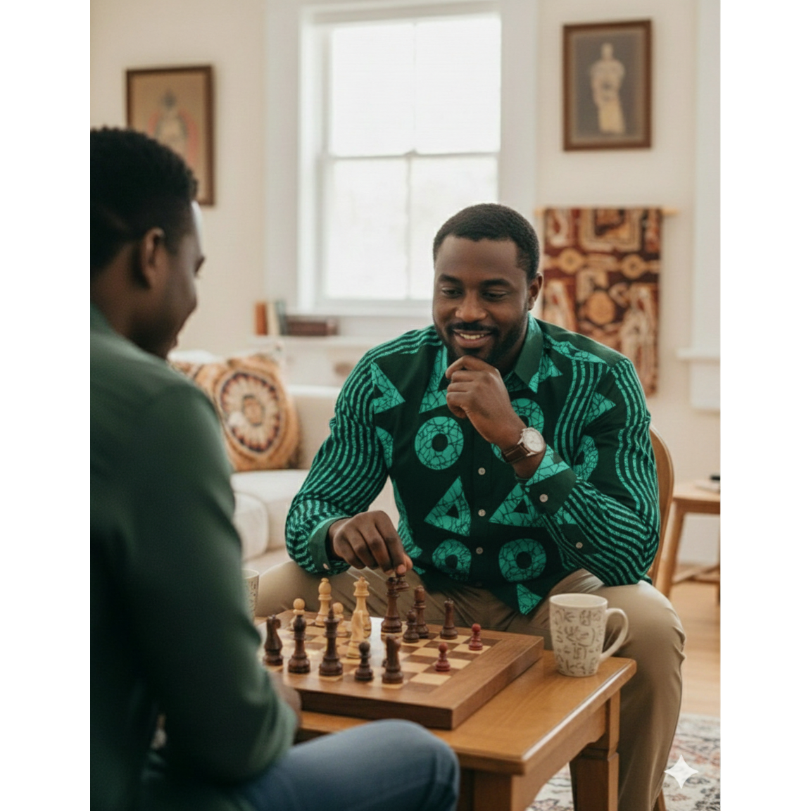 African Print Fabric/ Ankara - Shades of Green 'Odaan Rhythm', Per Yard or Wholesale