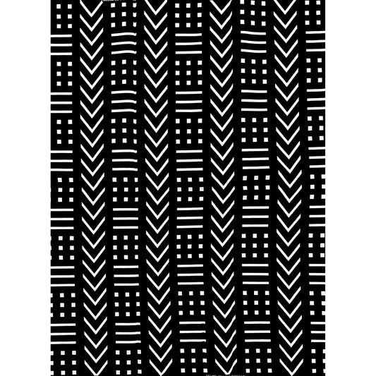 African Print Fabric/ Ankara - Black, White 'Dakar Dash’, YARD or WHOLESALE