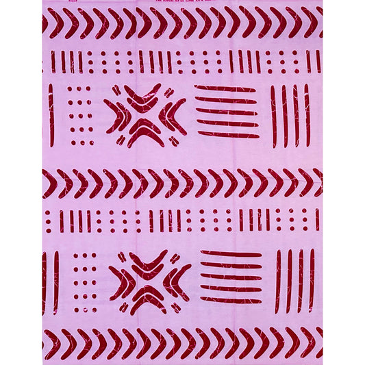 African Print Fabric/Ankara - Pink, Red "She Said Plenty" Design, YARD or WHOLESALE