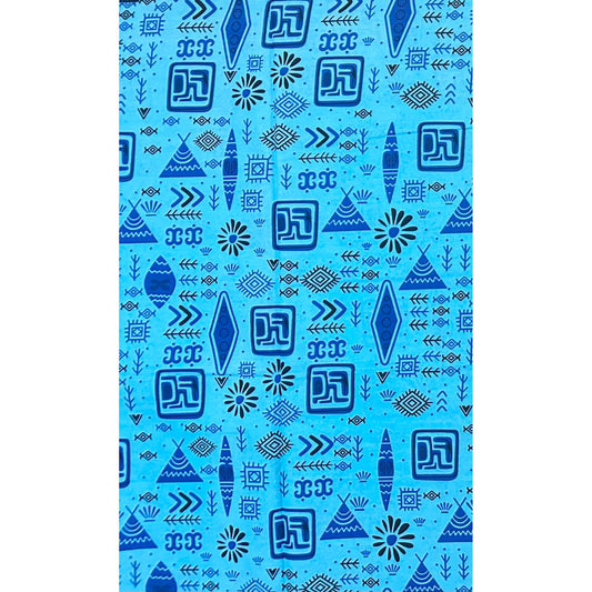 African Print Fabric/ Ankara - Blue, Black 'Say It Without Words', YARD or WHOLESALE