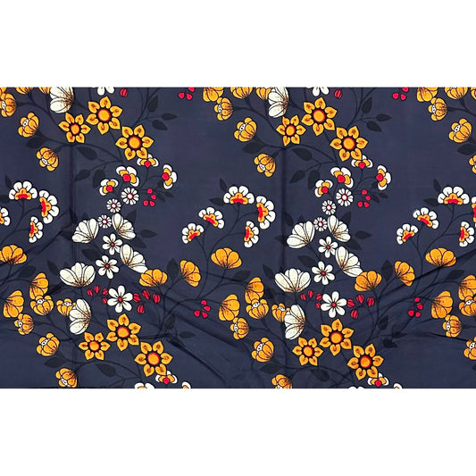African Print Fabric/ Ankara - Gray, Red, Orange 'Geneva' Design, YARD or WHOLESALE