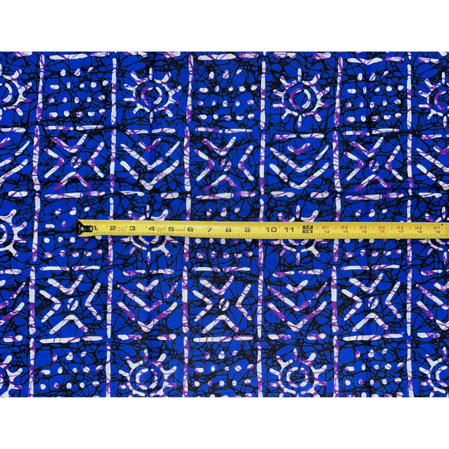African Print Fabric/ Ankara - Blue, Purple 'Bola Code' Design, YARD or WHOLESALE