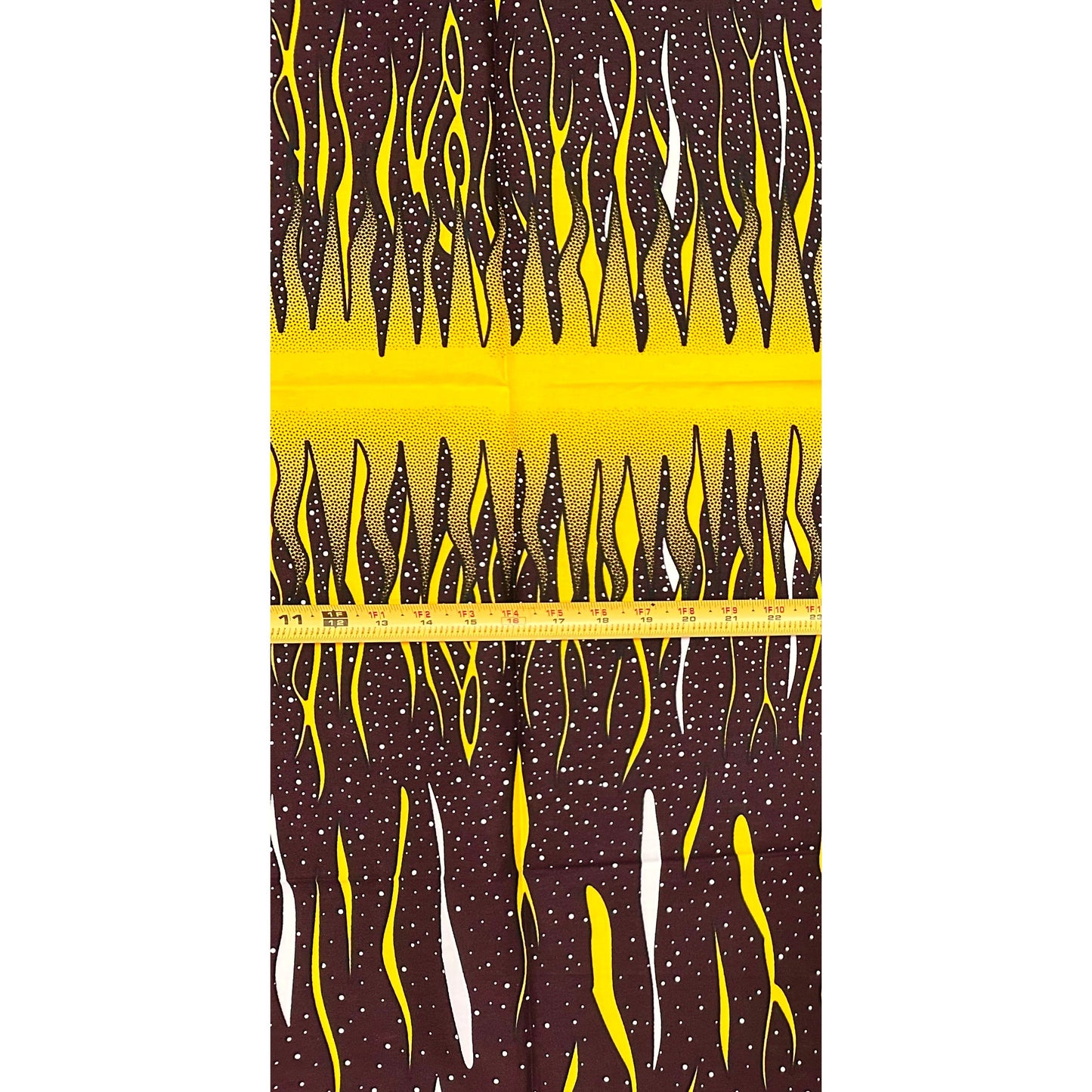 African Print Fabric/ Ankara - Brown, Yellow "First Light", 1 Yard