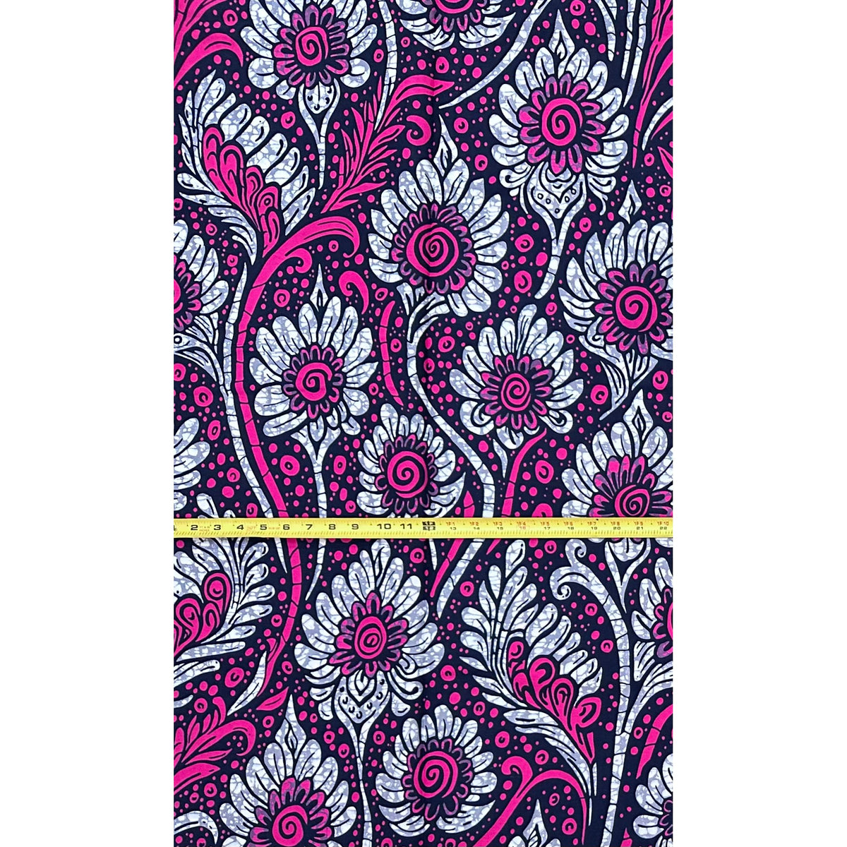 African Print Fabric/ Ankara - Gray, Magenta, Navy 'Auntie Said So' Design, YARD or WHOLESALE