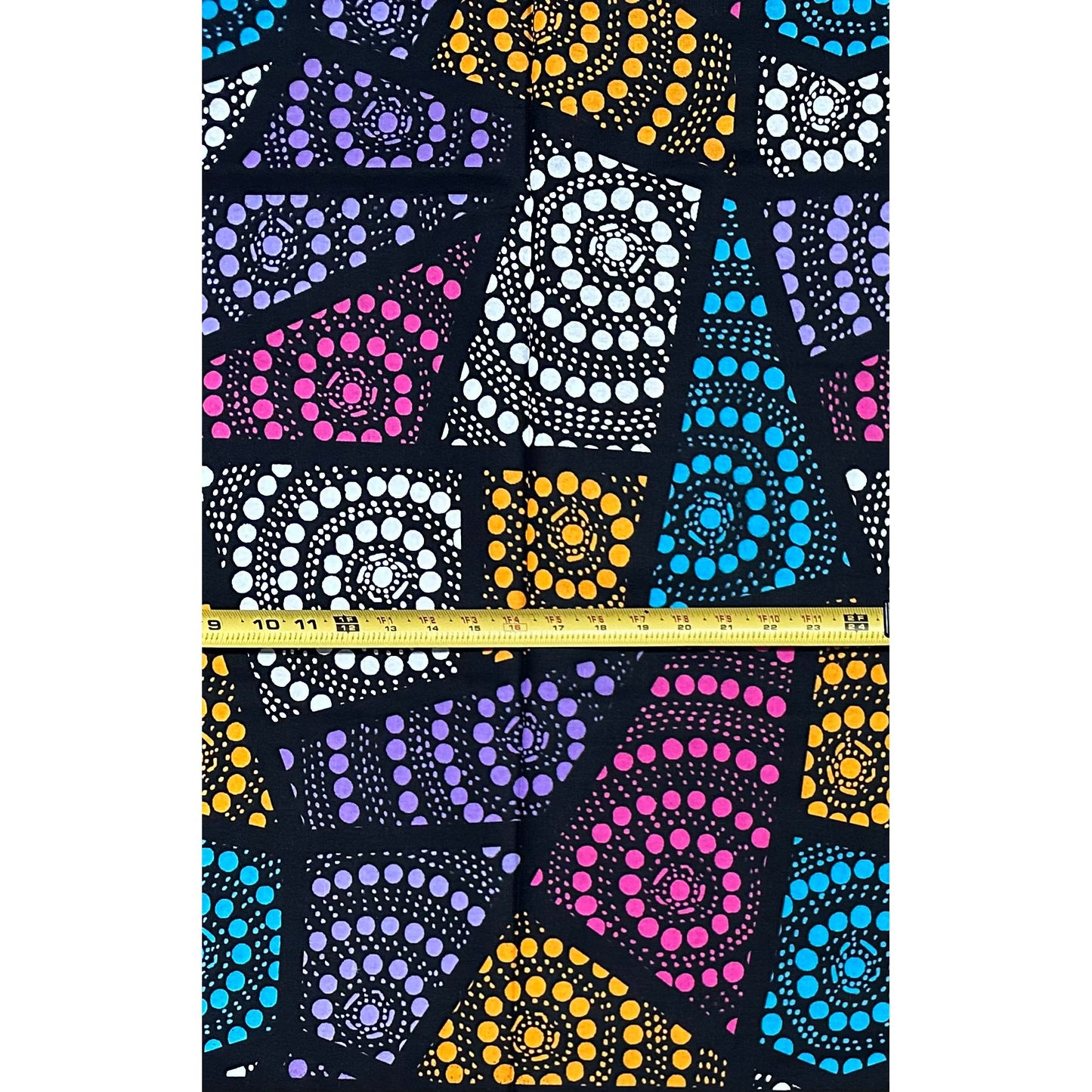 African Print Fabric/ Ankara - Pink, Orange, Purple, Blue 'Talking Circles' Design, YARD or WHOLESALE