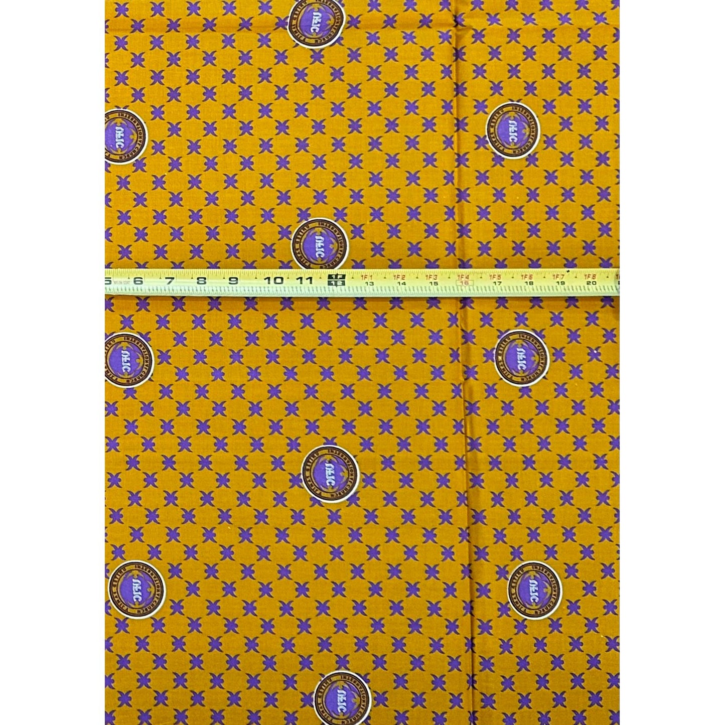 African Print Fabric/ Ankara - Brown, Purple 'UFIC,’ YARD
