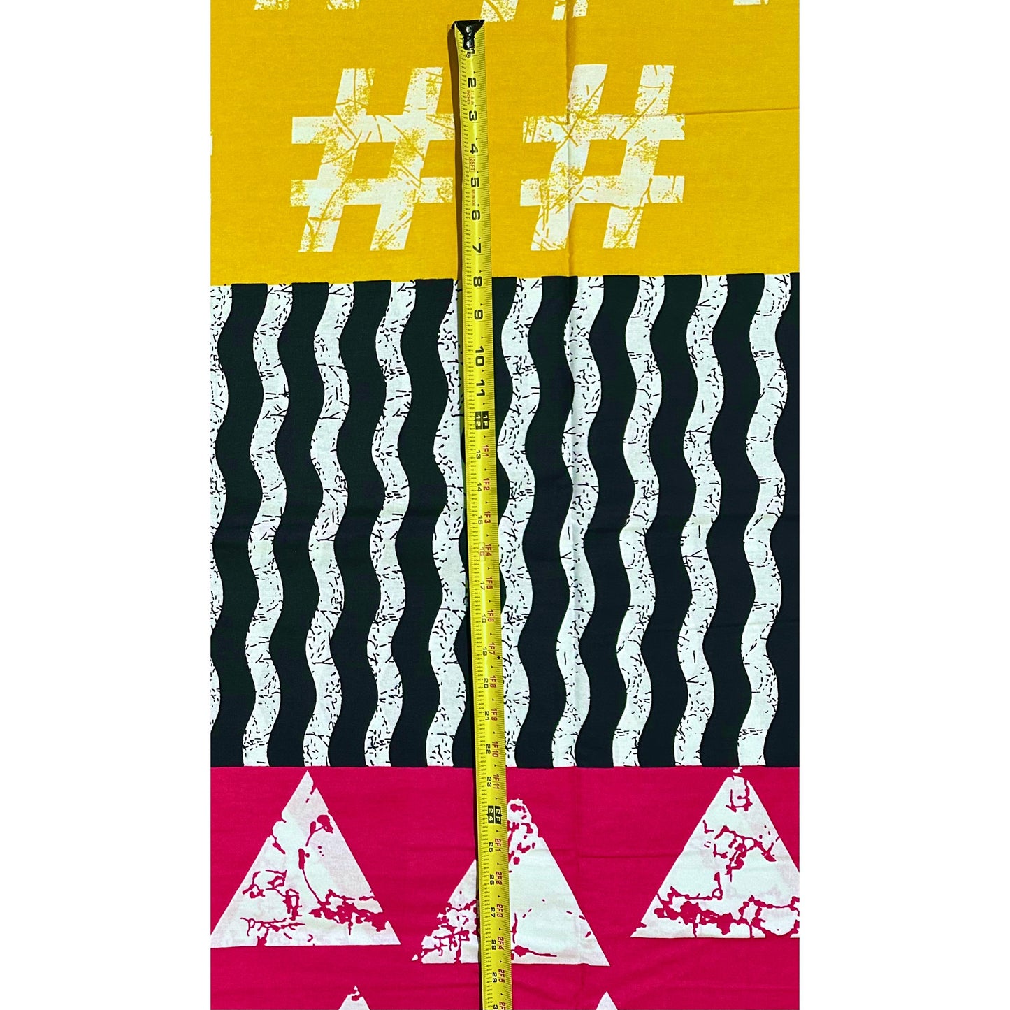 African Print Fabric/ Ankara - Pink, Yellow, Black, White 'Lagos Candy', Yard or Wholesale