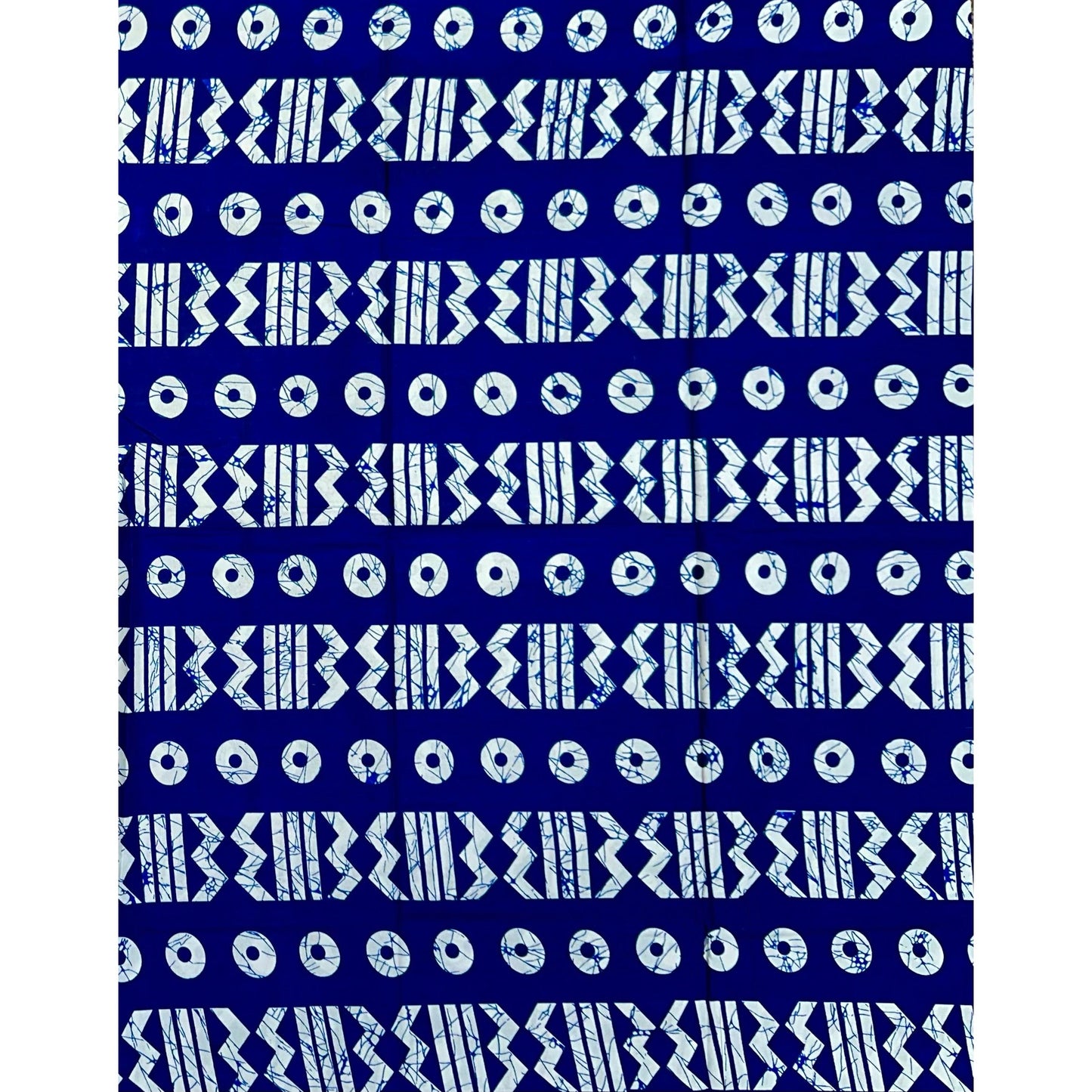 African Print Fabric/ Ankara - Blue, White 'Correct Levels' Design, YARD or WHOLESALE