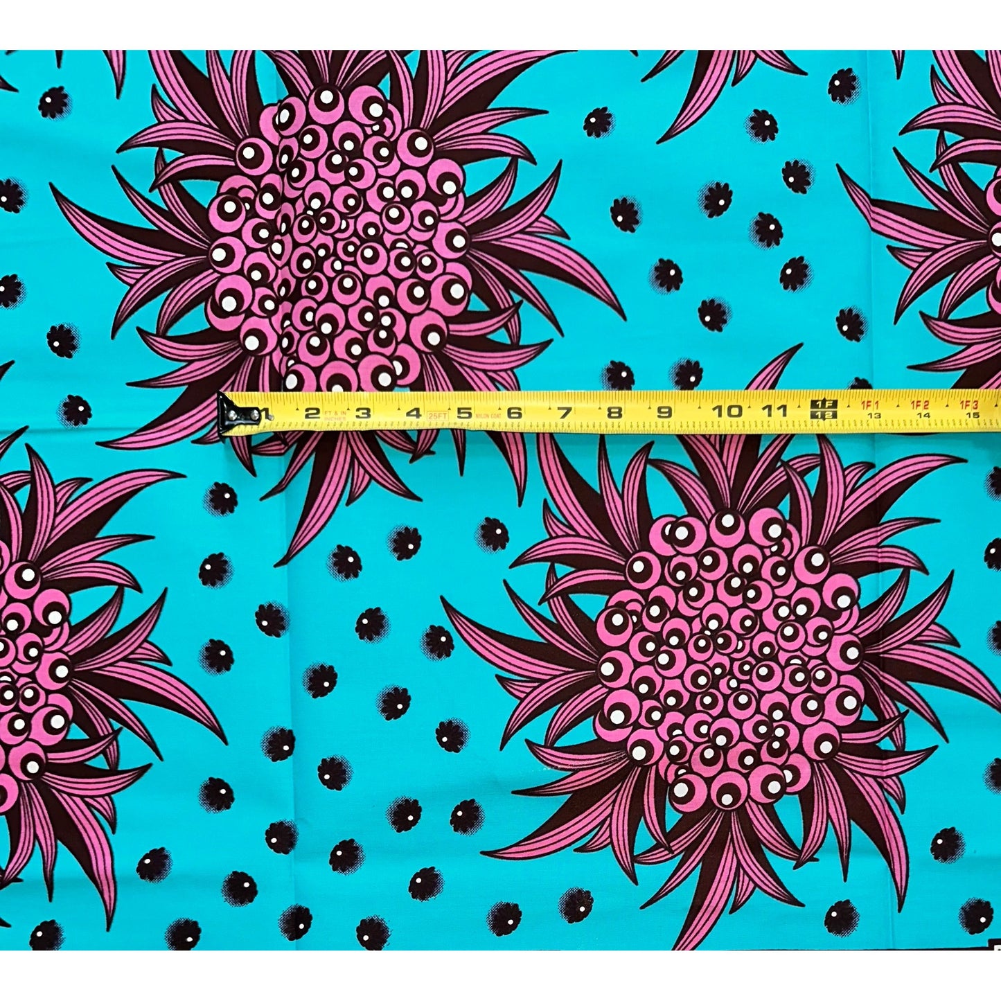 African Print Fabric/Ankara - Blue, Pink, Brown "Ziba Berry" Design