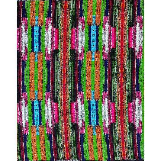 African Print Fabric/ Ankara - Blue, Pink, Red, Green, Orange 'Strokes of Genius' Design, YARD or WHOLESALE
