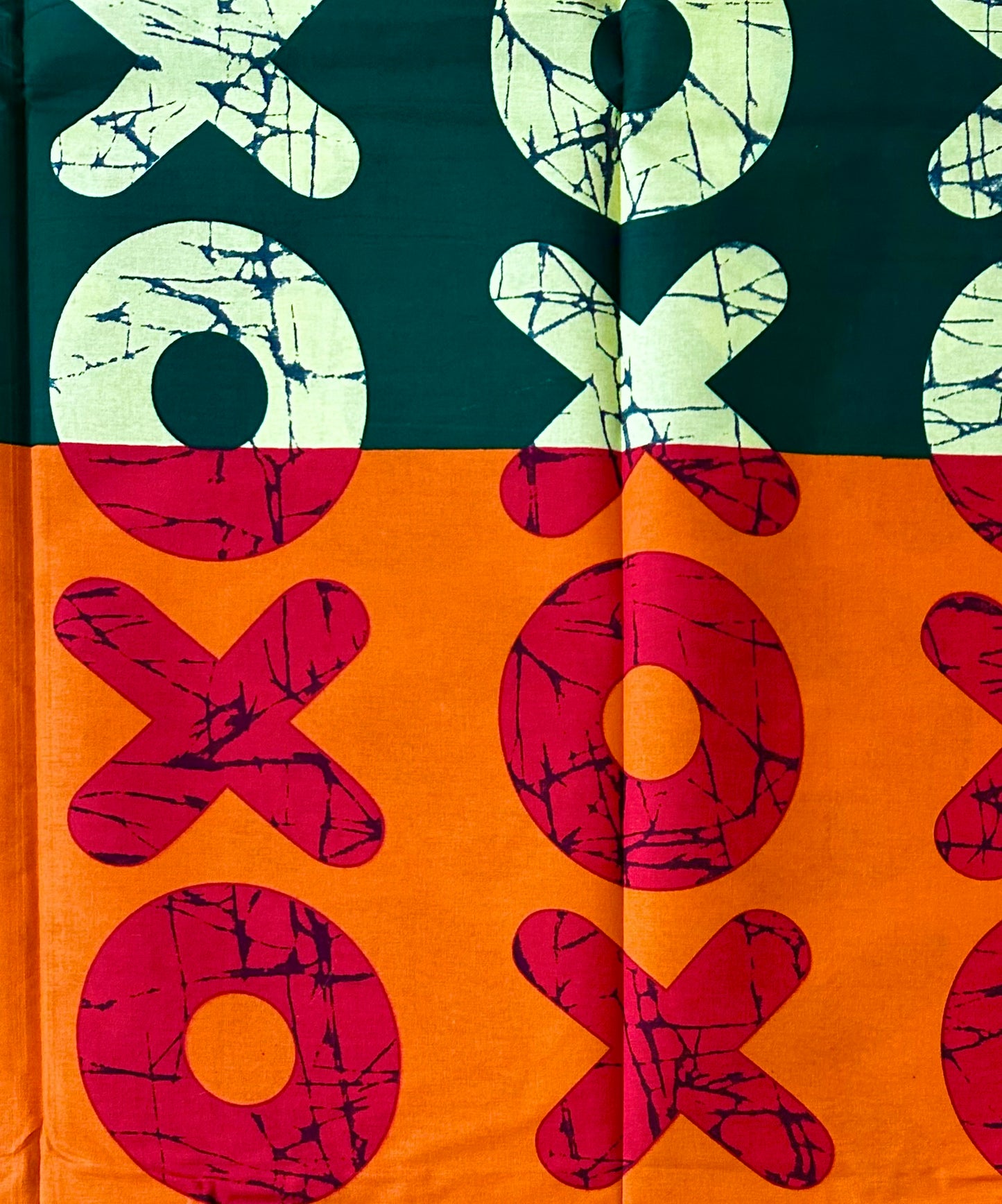 African Print Fabric/ Ankara - Orange, Red, Blue, Teal, Green, Beige 'Kiss & Kulture Block', Yard or Wholesale