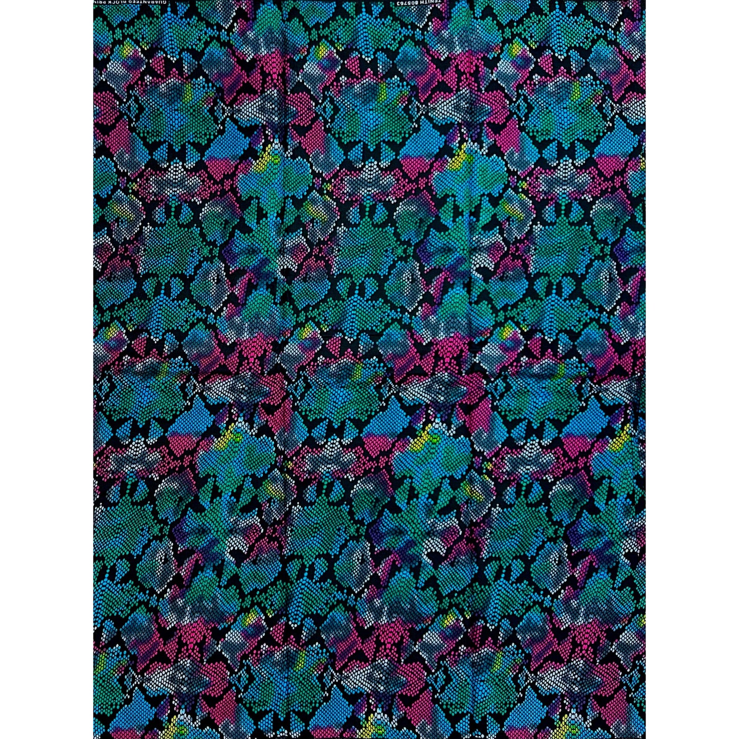 African Print Fabric/ Ankara - Blue, Green, Purple 'Electric Python' Design, Yard or Wholesale