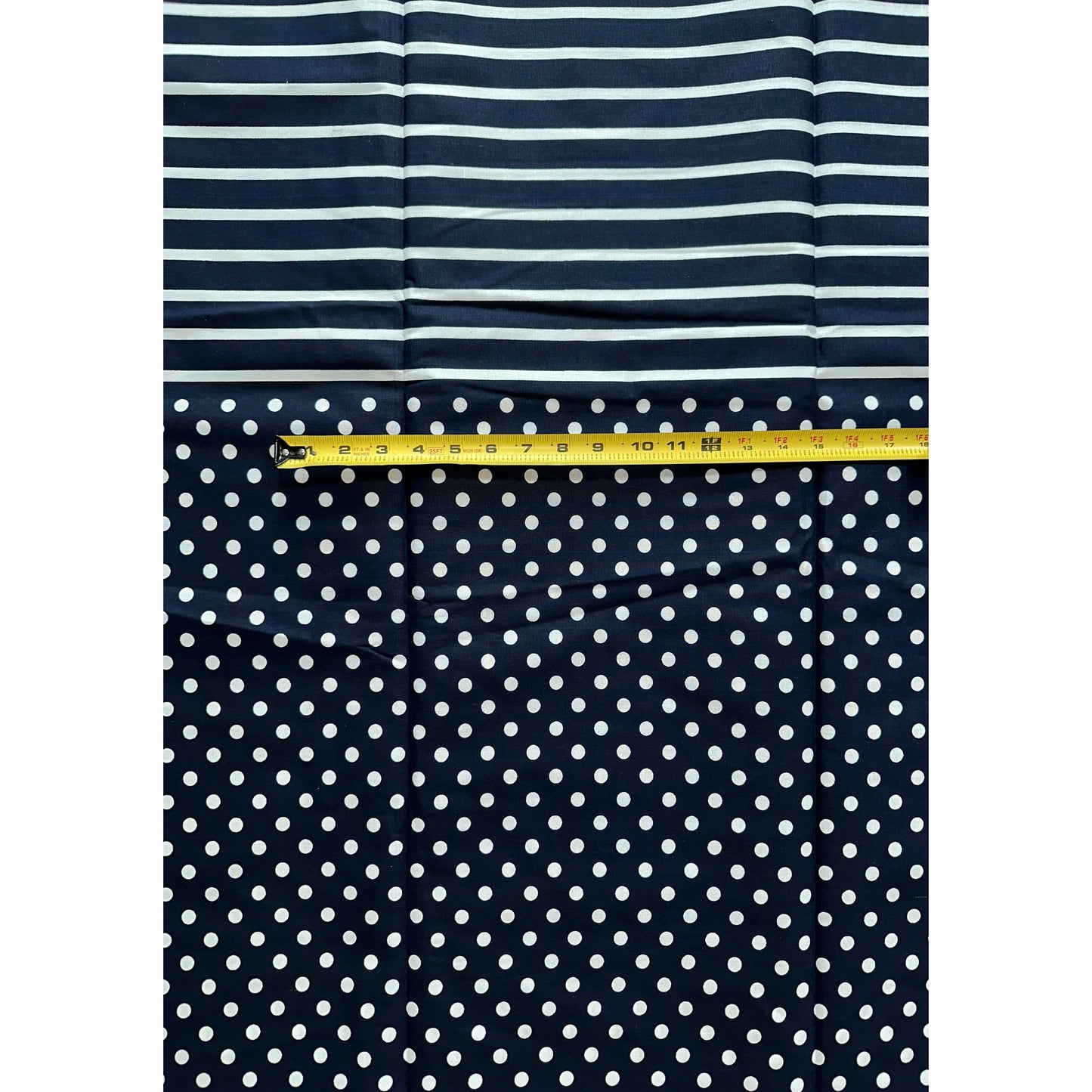 African Print Fabric/ Ankara - Navy, White 'Lora Striped' Design, YARD or WHOLESALE