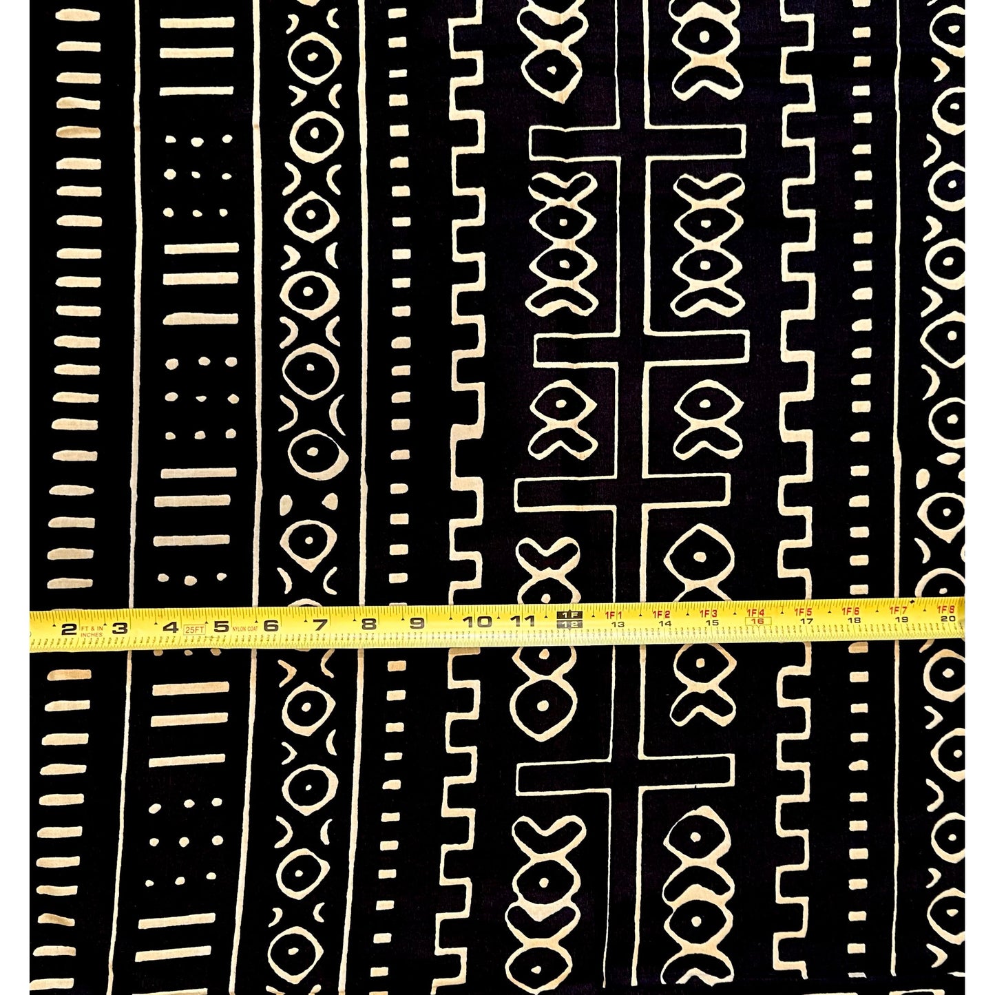 African Print Fabric/ Ankara - Black, Beige 'Built Before Us' Design, YARD or WHOLESALE