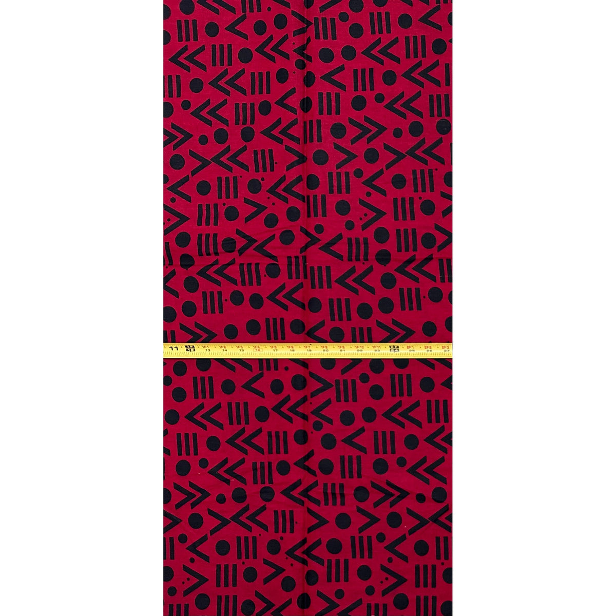 African Print Fabric/ Ankara - Red, Black 'Point Made' Design, YARD or WHOLESALE