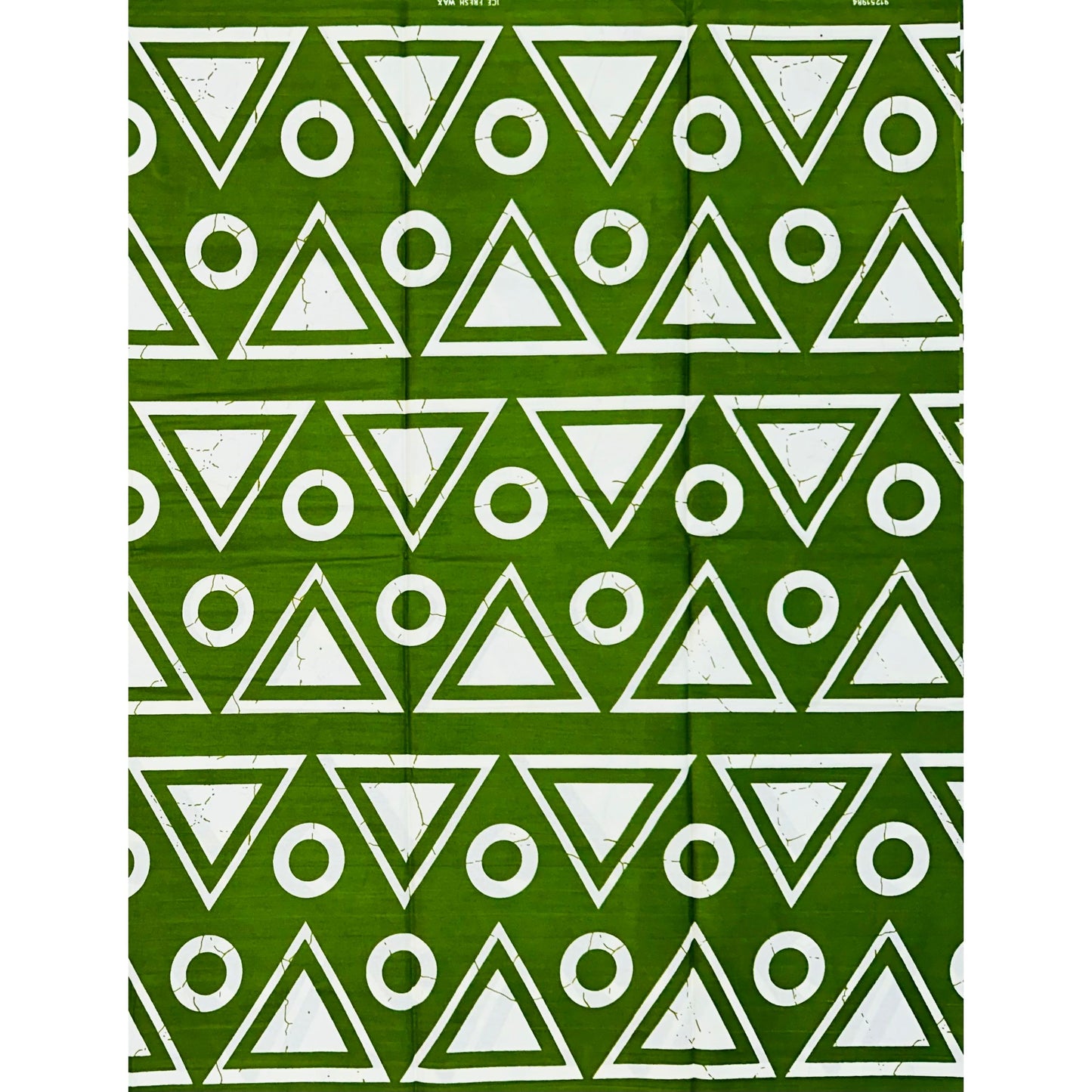 African Print Fabric/ Ankara - Green, White 'Ajani Code ' Design, YARD or WHOLESALE