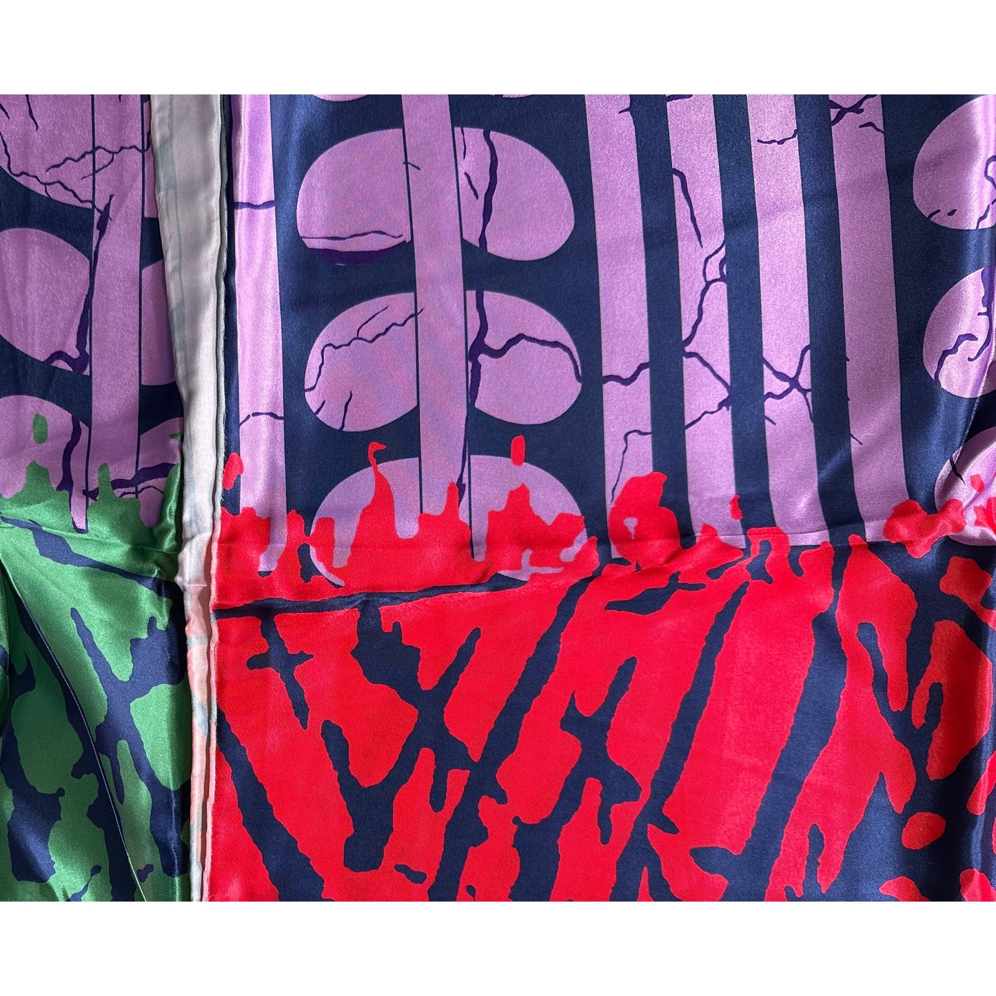 African Print, Satin Fabric - Purple, Blue, Red, Green "Malia", Yard or Wholesale