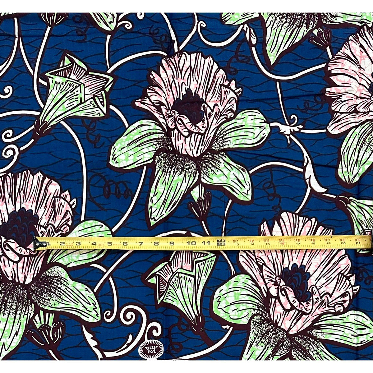 African Print Fabric/Ankara - Blue, Pink, Green ‘Abidjan Bloom', YARD or WHOLESALE