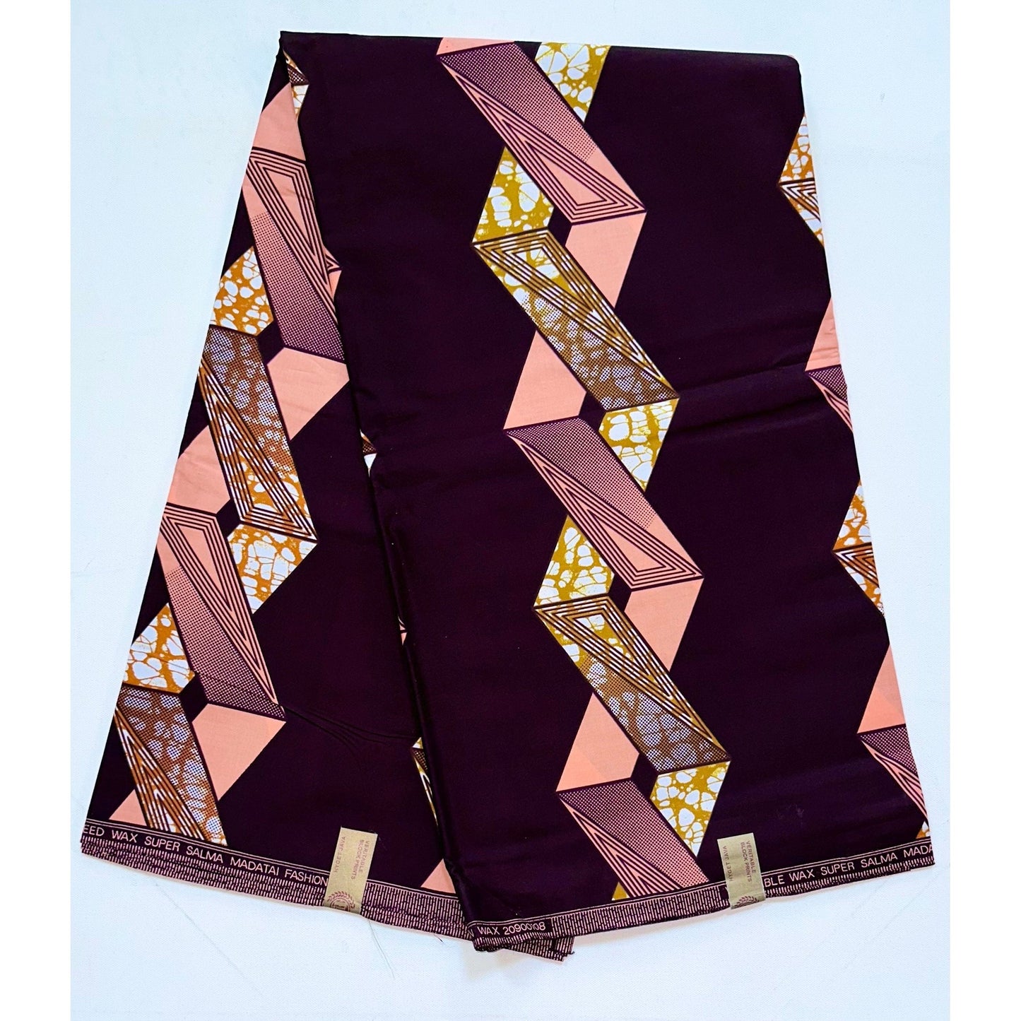 African Print Fabric/Ankara - Brown, Pink ‘Mercy & Strength’, Yard or Wholesale
