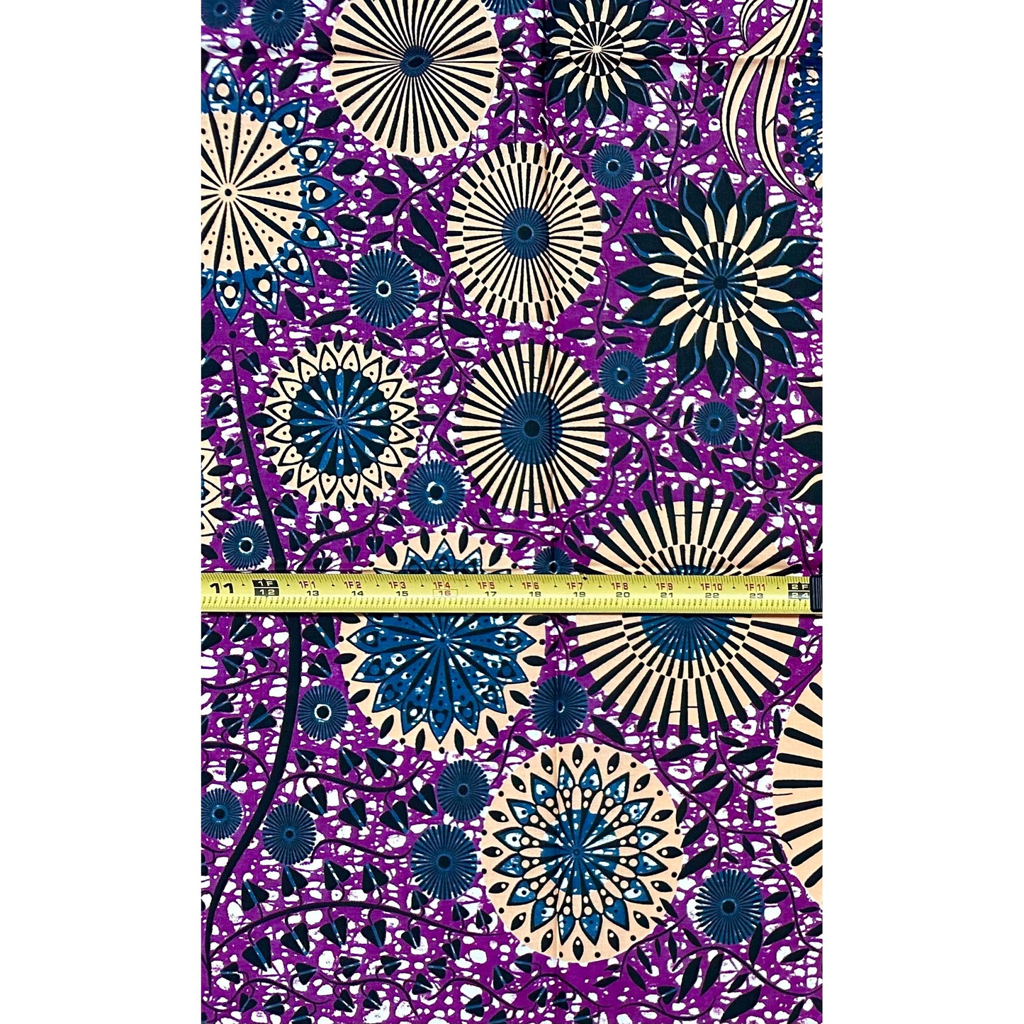 African Print Fabric/ Ankara - Purple, Gray, Brown ‘Aso Ayaba' Design, 1 YARD