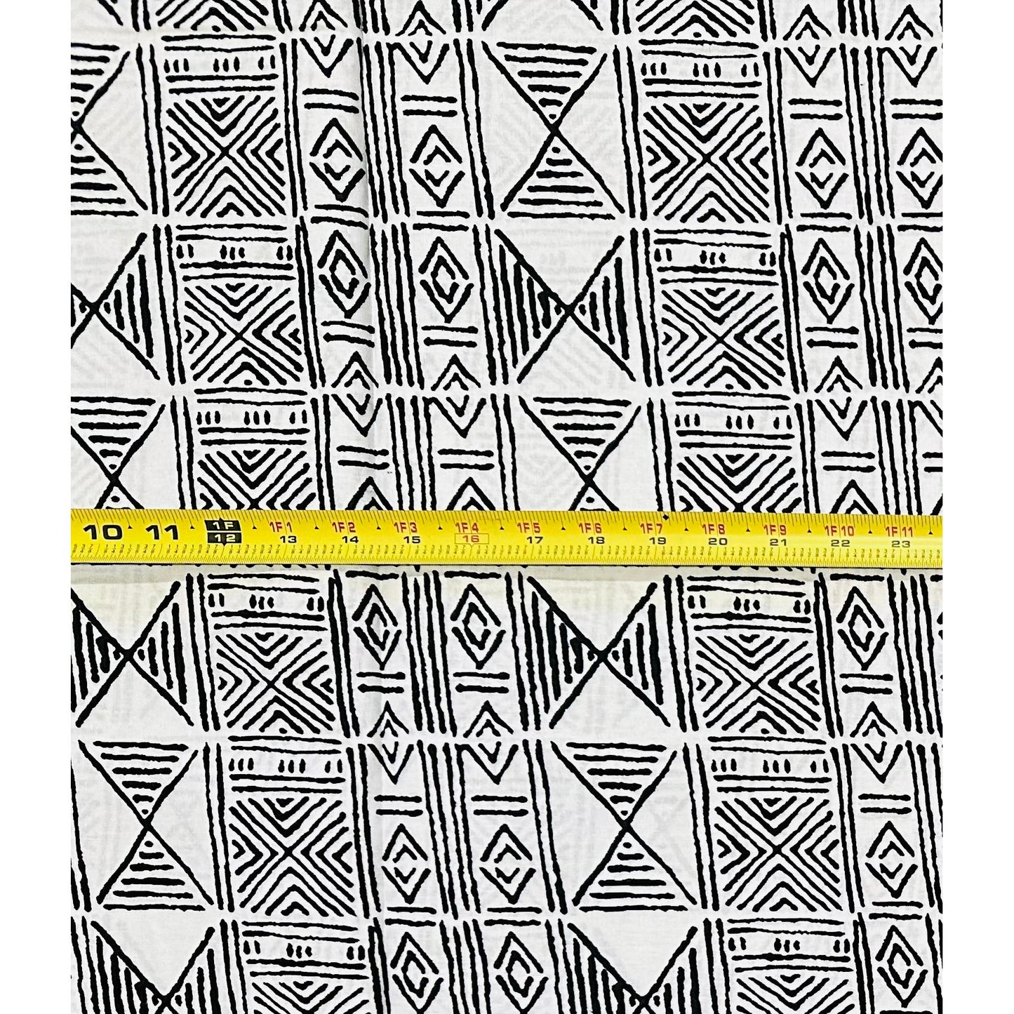 African Print Fabric/ Ankara - White, Black 'Code of Elders' Design, YARD or WHOLESALE