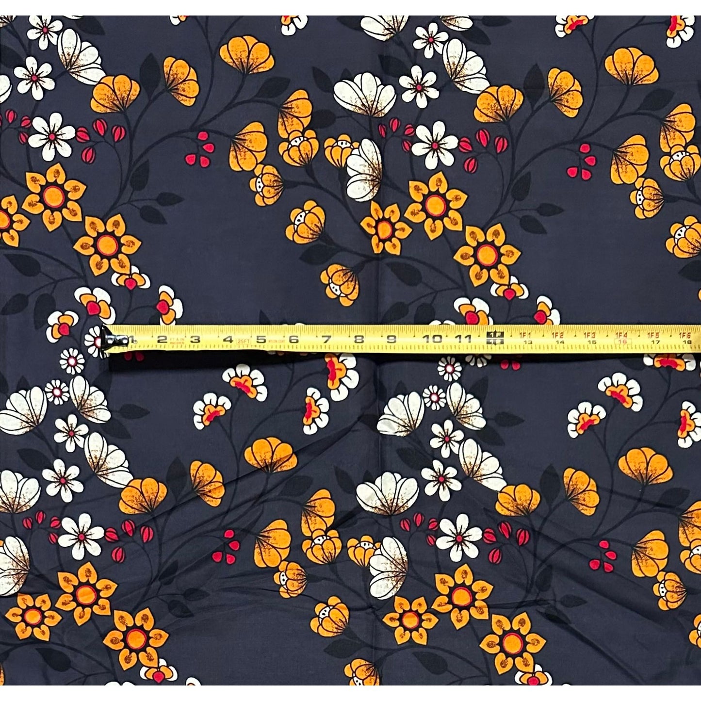 African Print Fabric/ Ankara - Gray, Red, Orange 'Geneva' Design, YARD or WHOLESALE