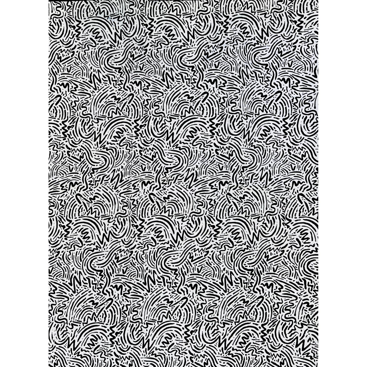 African Print Fabric/ Ankara - Black, White 'Zigii' Design, YARD or WHOLESALE