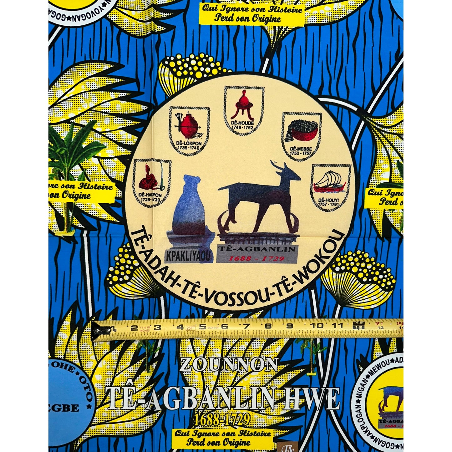 African Print Fabric/ Ankara - Green, Brown, Blue 'Agbanrin Heritage,’ YARD