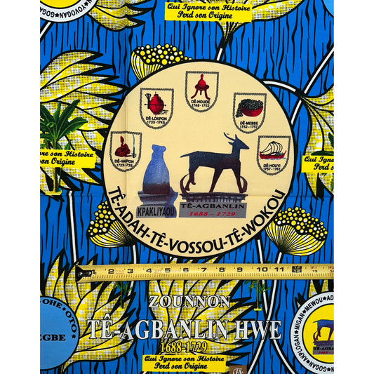 African Print Fabric/ Ankara - Green, Brown, Blue 'Agbanrin Heritage,’ YARD