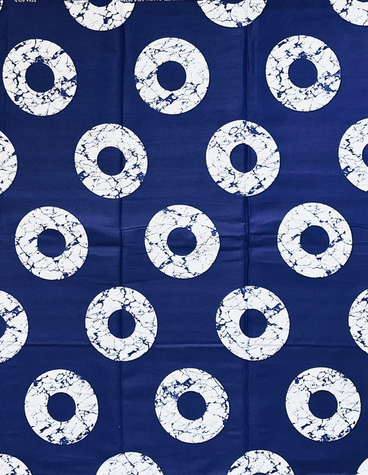 African Print Fabric/ Ankara - Blue, White 'Eyes of the World' Design, YARD or WHOLESALE (Copy)