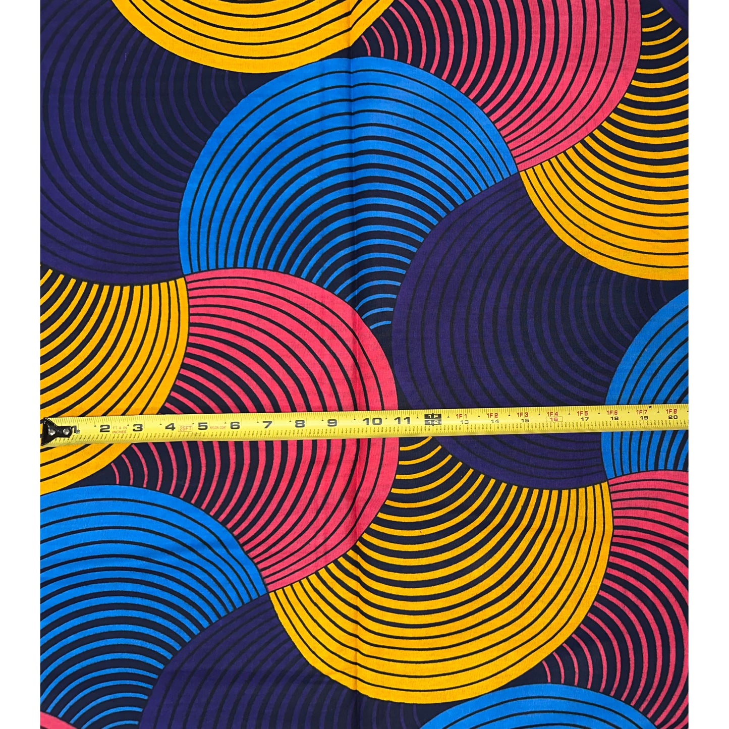 African Print Fabric/ Ankara - Pink, Purple, Marigold, Blue 'Ayo Waves', YARD or WHOLESALE