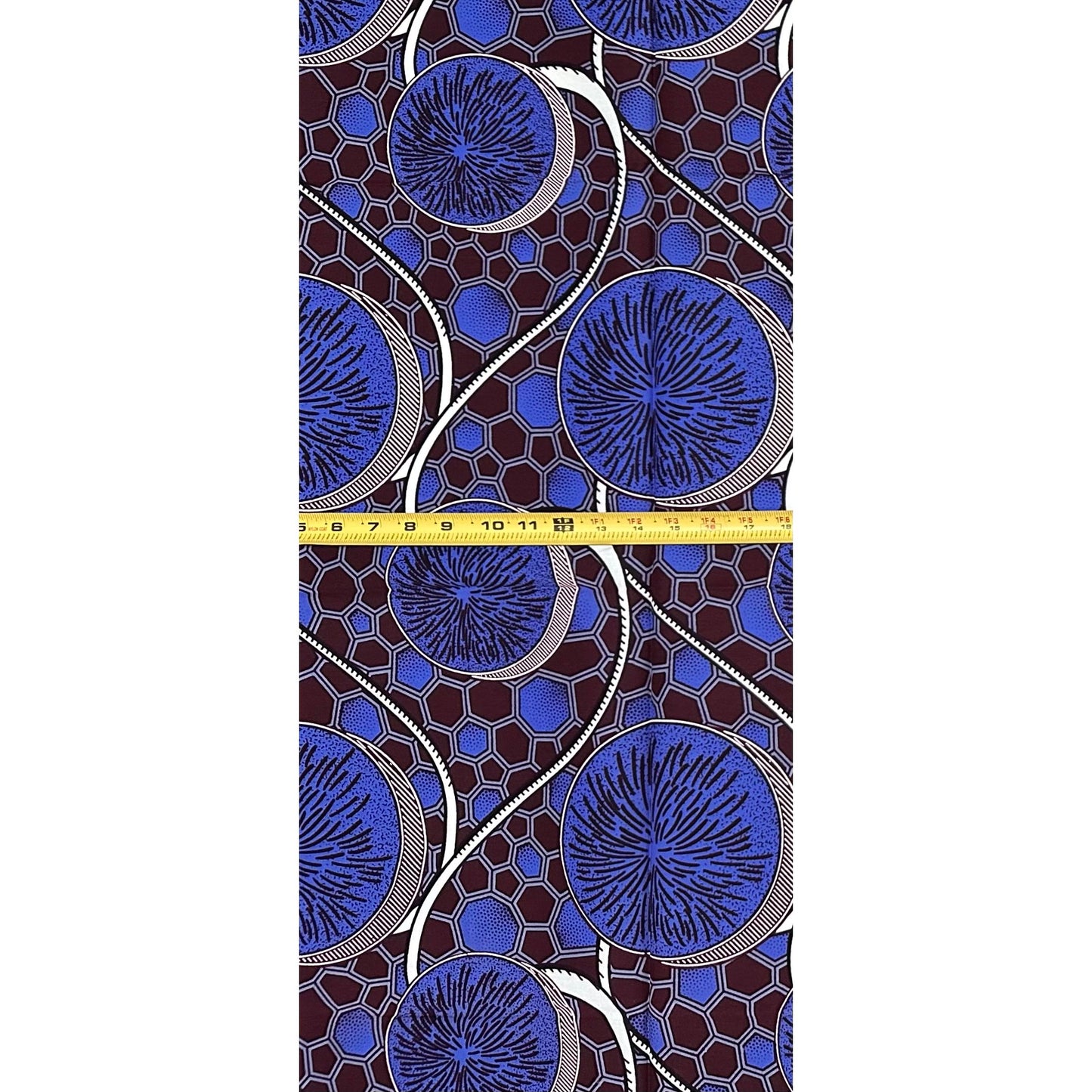 African Print Fabric/ Ankara - Purple, Brown, Navy 'The Kora Agreement', ~1 YARD