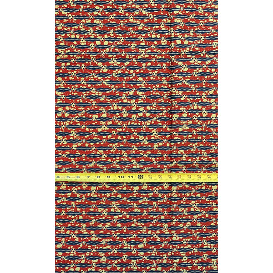 African Print Fabric/ Ankara - Brown, Navy, Beige "Small Things Matter" Design, Yard