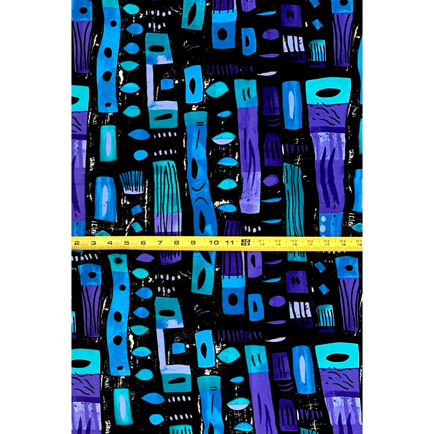 African Print Fabric/ Ankara - Blue, Black, Purple 'Ebube Flow’, YARD or WHOLESALE