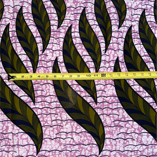 African Print Fabric/Ankara - Purple, Brown “Climb Small Small" Design, 1 Yard