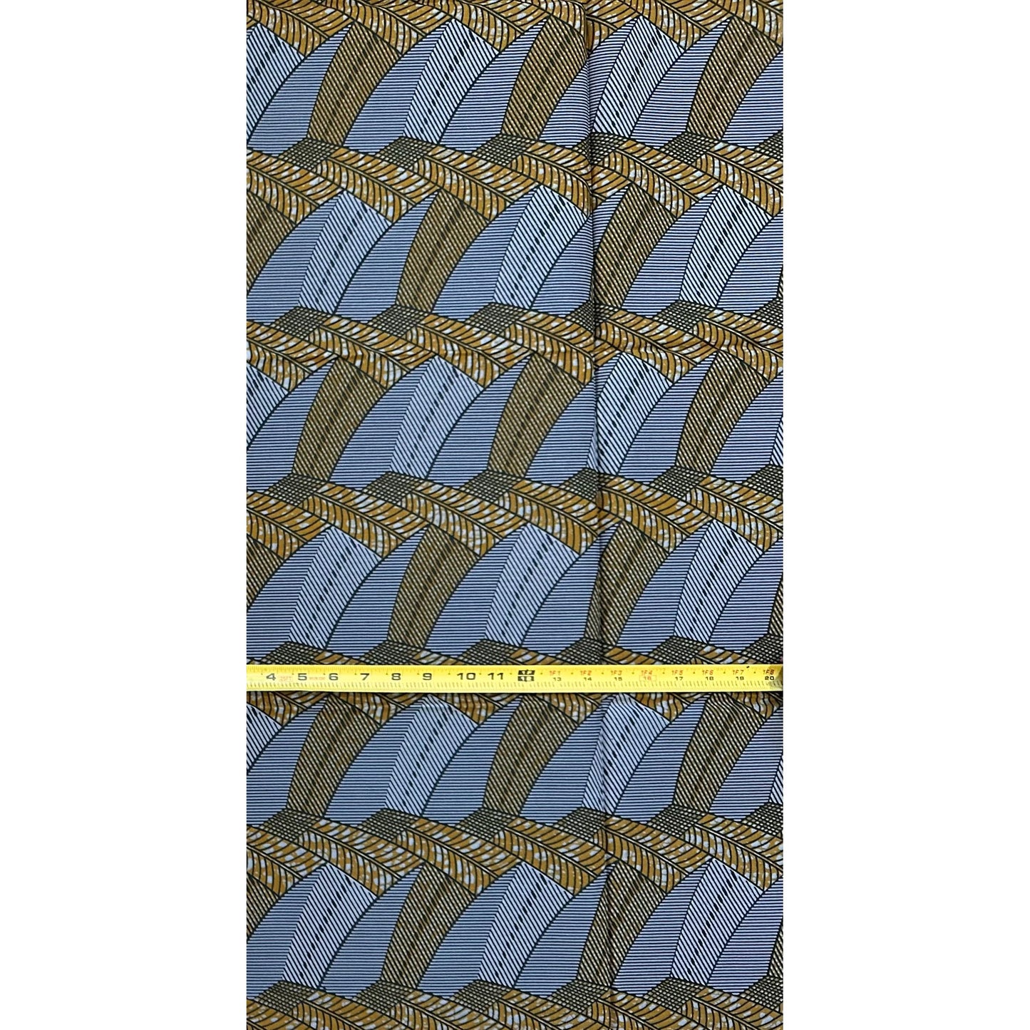 African Print Fabric/ Ankara - Gray, Brown ‘Obi Balance' Design, 1 Yard