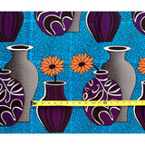 African Print Fabric/ Ankara - Blue, Purple, Coral "Housewarming," YARD or WHOLESALE