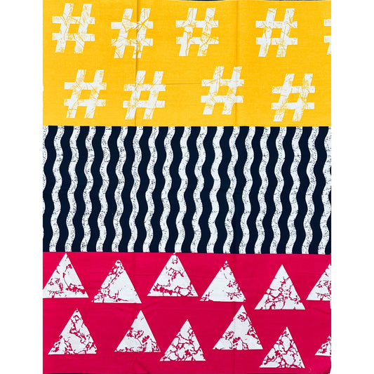 African Print Fabric/ Ankara - Pink, Yellow, Black, White 'Lagos Candy', Yard or Wholesale