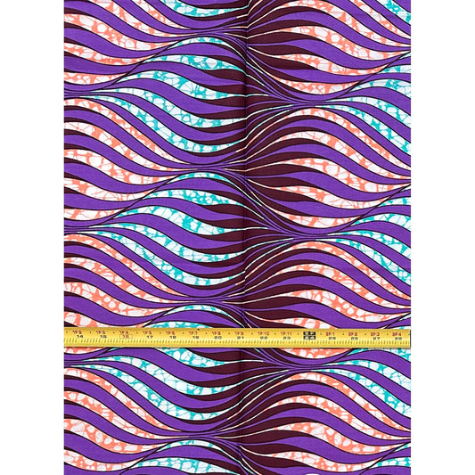 African Print Fabric/ Ankara - Pink, Blue, Purple "Too Many Compliments" Design, 1 Yard