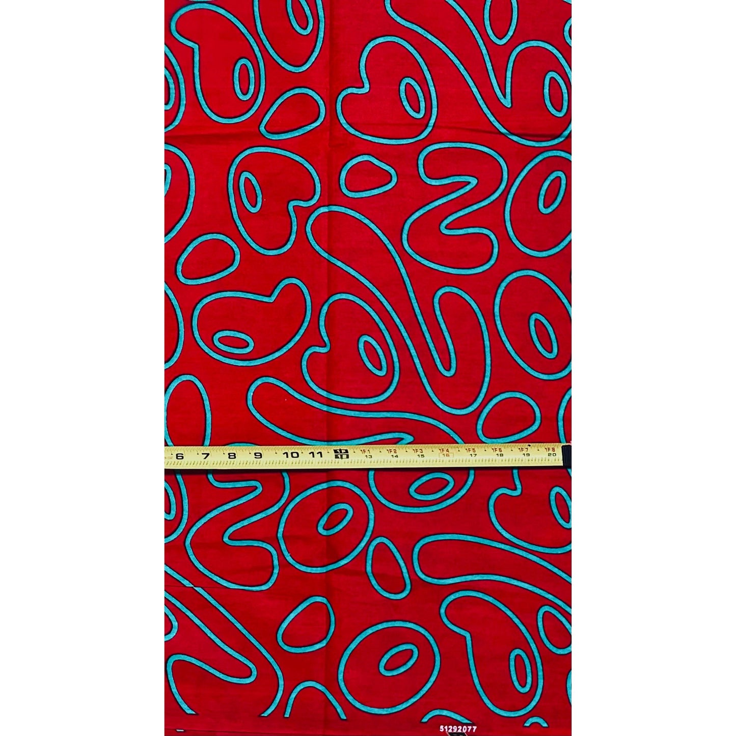 African Print Fabric/ Ankara - Red, Teal 'Main Character Mischief', Per Yard or Wholesale