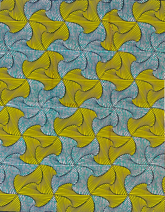 African Print Fabric/ Ankara - Yellow, Green 'Spinderella', YARD or WHOLESALE