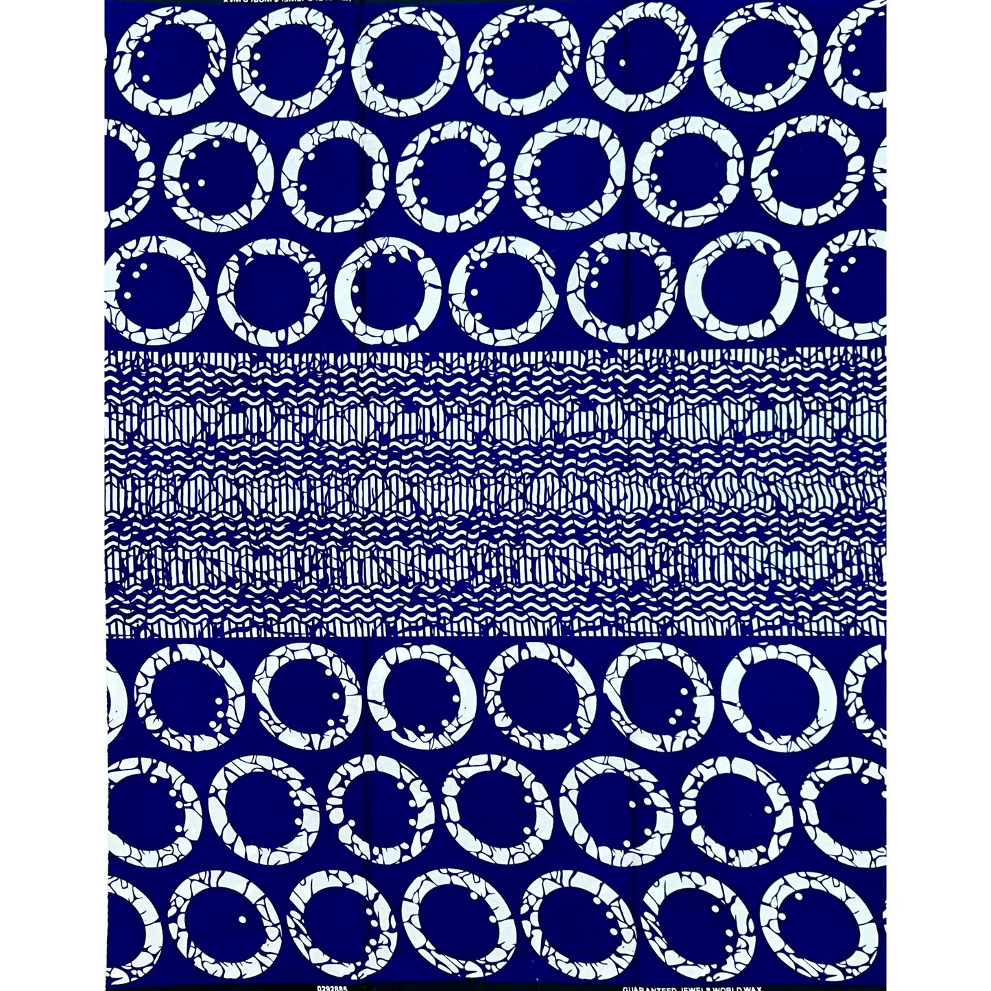 African Print Fabric/ Ankara - Navy, Purple, White 'Rings of Odogwu' Design, YARD or WHOLESALE