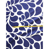 African Print, Stretch Cotton Satin Fabric- Blue, White "Mimi" Per Yard