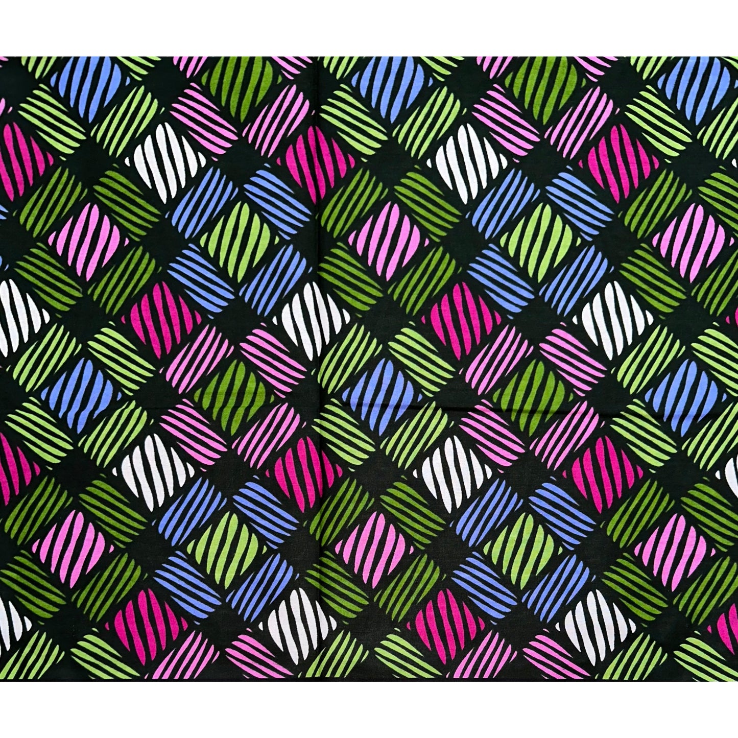 African Print Fabric/ Ankara - Green, Magenta, Periwinkle 'Estella’, Yard or Wholesale