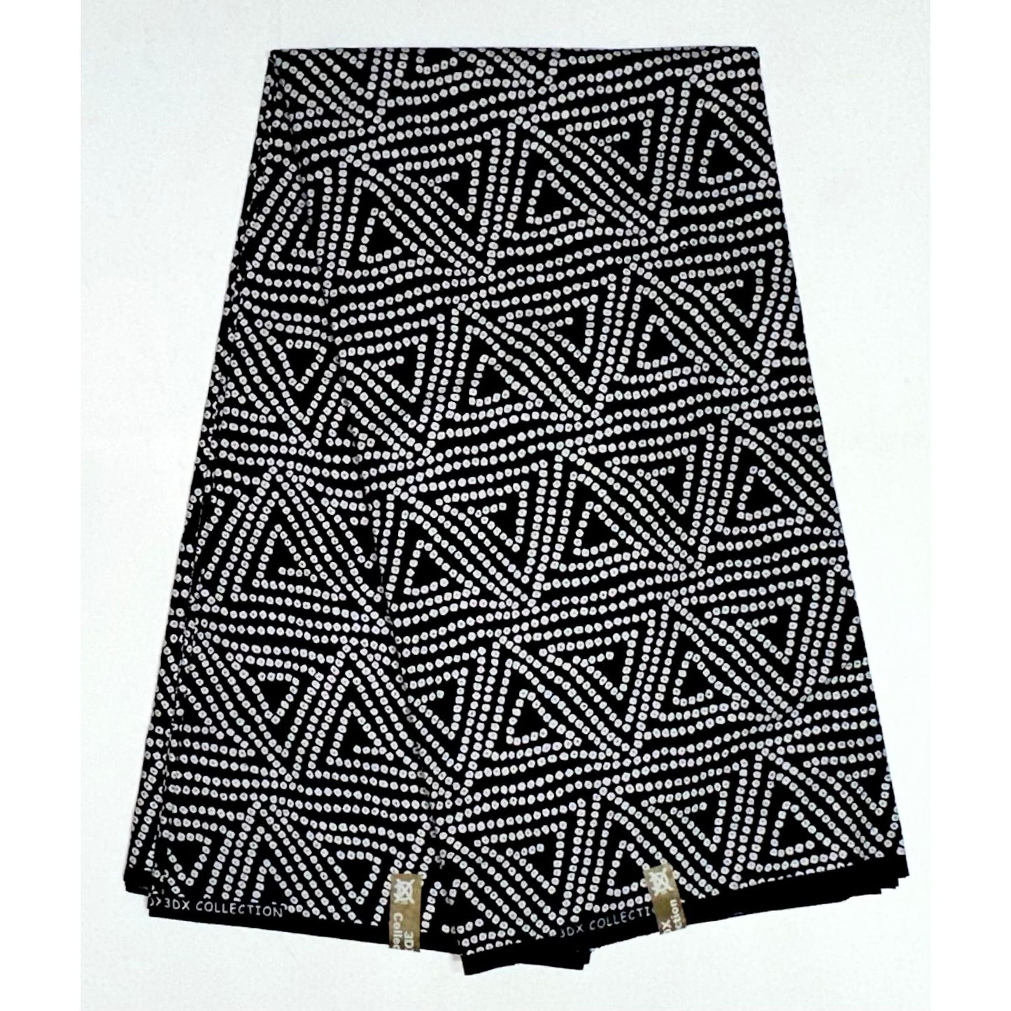 African Print Fabric/ Ankara - Black, White 'Tribal Matrix' Design, YARD or WHOLESALE