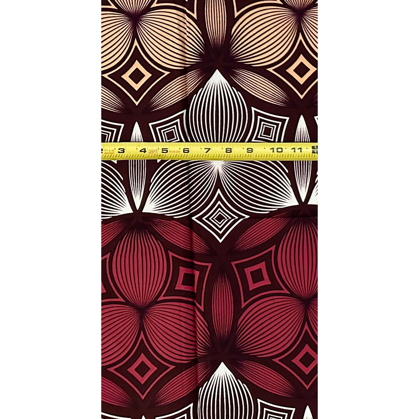 African Print Fabric/Ankara - Plum, Beige, Brown "Ifé Radiance" Design