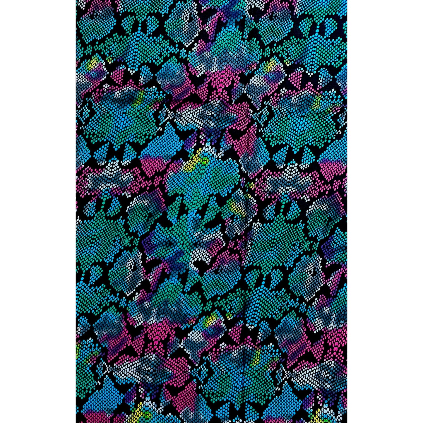 African Print Fabric/ Ankara - Blue, Green, Purple 'Electric Python' Design, Yard or Wholesale