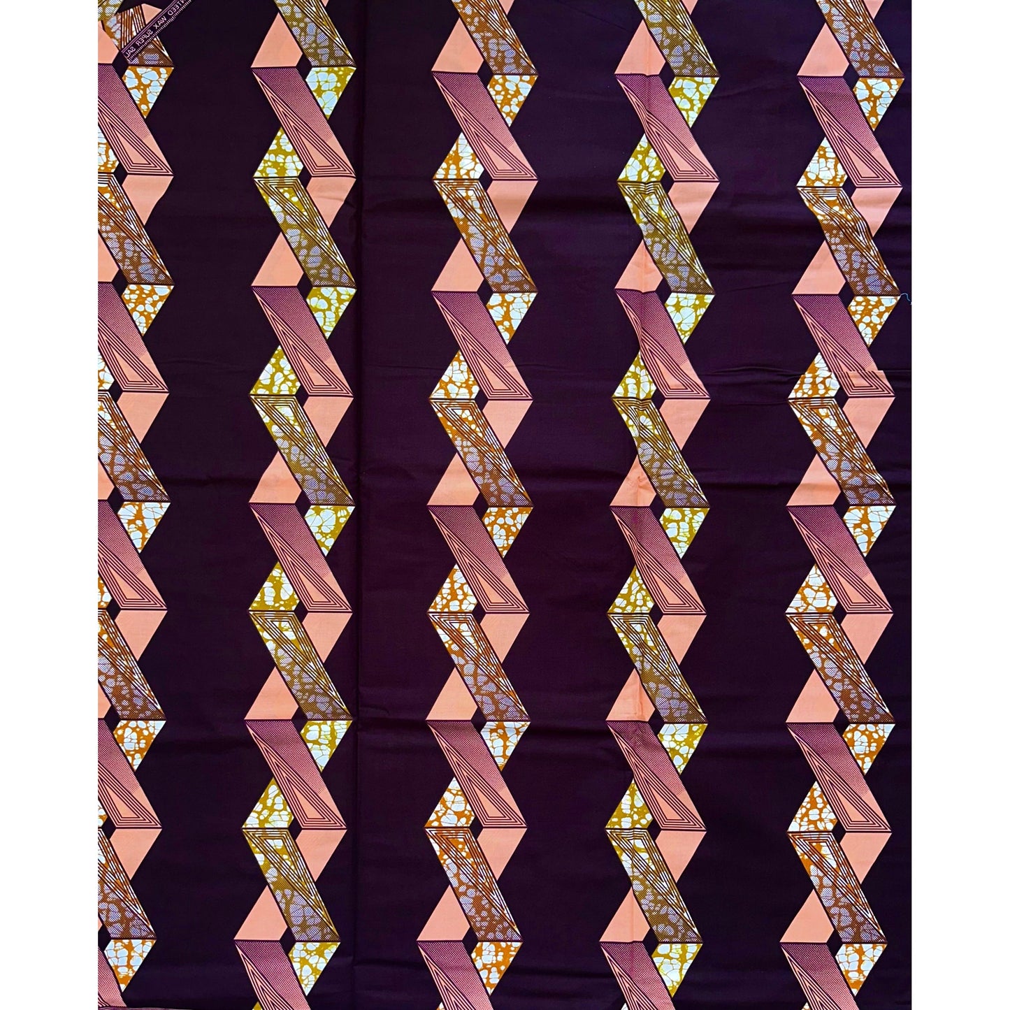 African Print Fabric/Ankara - Brown, Pink ‘Mercy & Strength’, Yard or Wholesale