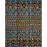 African Print Fabric/ Ankara - Blue, Orange, Black "Fracasse," YARD or WHOLESALE